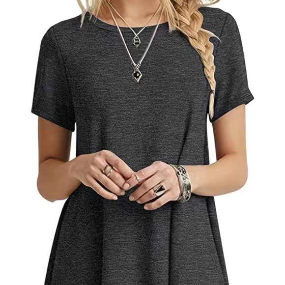 SOLID SIMPLE T-SHIRT DRESS - Picture 8 of 13